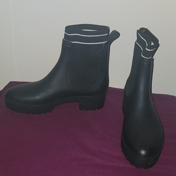 Womens Catherine Malandrino Selbo Rainboot Size 7 Black - Picture 3 of 6